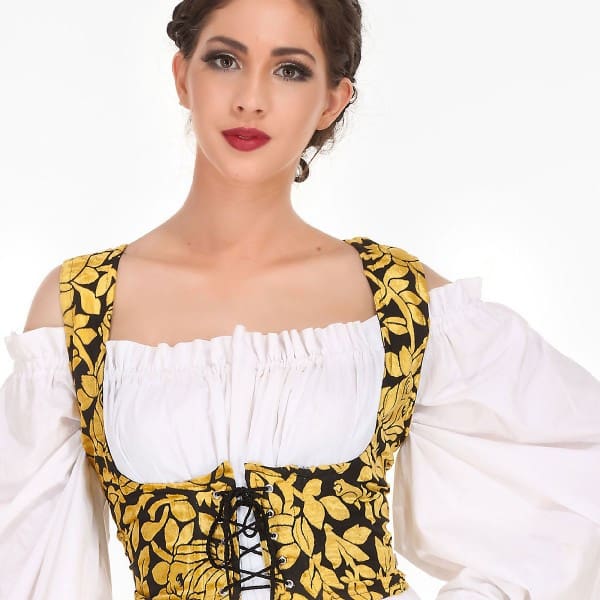 Yellow bodice style underbust corset